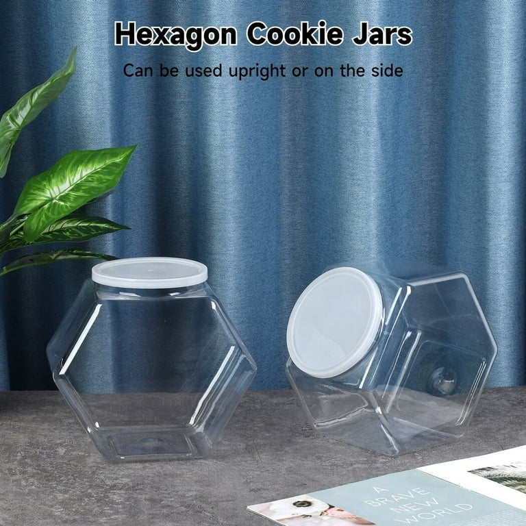 Cornucopia Brands-1gal Plastic Container Candy Jars Hexagon Shaped