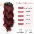 thumbnail image 2 of DOPI Long Copper Red Auburn Wig for Black Women 26 Inch Wavy Wig Natural Looking Synthetic Middle Part Curly Wavy Wig for Daily Party Use Heat Resistant Fiber Wig, 2 of 6