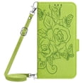 thumbnail image 5 of Wallet Case for iPhone 16, Wrist Strap & Shoulder Strap PU Leather Case, Pattern Kickstand Magnetic Clasp Folio Flip Cover for iPhone 16 Flip Case with Card Holder - Green, 5 of 9