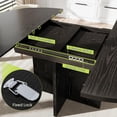 thumbnail image 4 of 43.3"-59" Extendable Dining Table for 4-8, Round to Oval Kitchen Table with Hidden Storage & Sturdy Cross Base, Modern Dinner Table for Dining Room Living Room, Removable Leaves, Black, 4 of 9