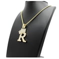 thumbnail image 3 of Stone Stud Allover Tilted Crown Initial R Pendant w/ 2mm 24" Rope Chain Necklace, Gold-Tone, 3 of 4