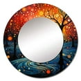 thumbnail image 3 of Designart "Colorful Meditation Transcendence Painting Dot II" Abstract Landscapes Rund Mirror For Wall Decor - Large Multi-Color Round Printed Mirror - Traditional Round Mirror 23" x 23" Inch, 3 of 6