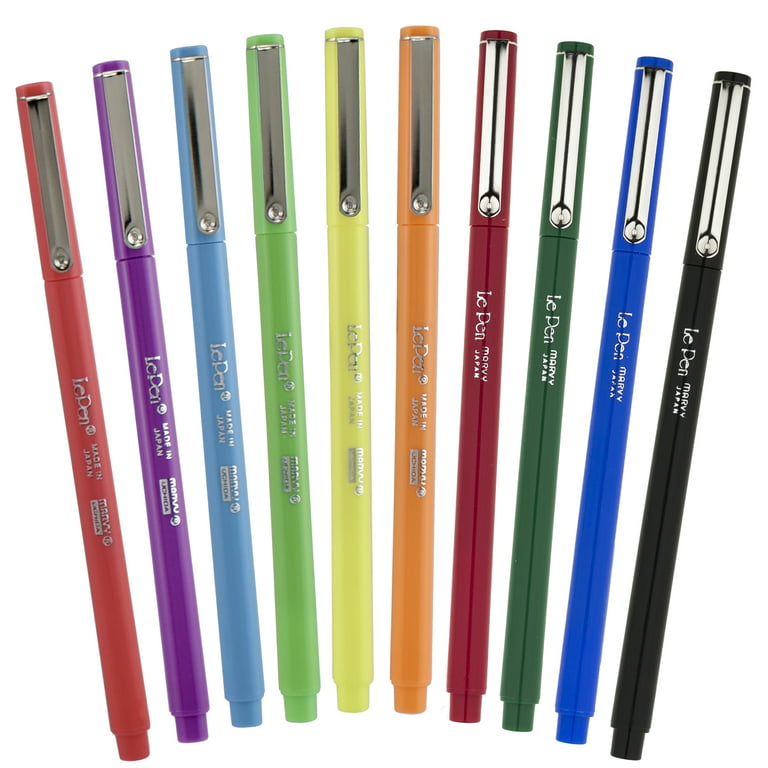 Marvy Uchida Le Pen Neon, 3mm Tip, Assorted Colors, 10 PC Set, 4300-10f, Size: Le Pen .3mm Set Neon 10pc
