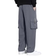 thumbnail image 4 of Men's Outdoor Sports Straight Leg Workwear Trousers, Fashion Solid Color Cargo Pants for Hiking and Construction Work,Gray,L, 4 of 4