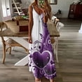 thumbnail image 1 of SMihono Robe Maxi Bohème d'Été pour Femmes Grande Taille Mode d'Été Imprimée Col en V Sans Manches Bretelles Robe Pull Robe de Plage, 1 of 4