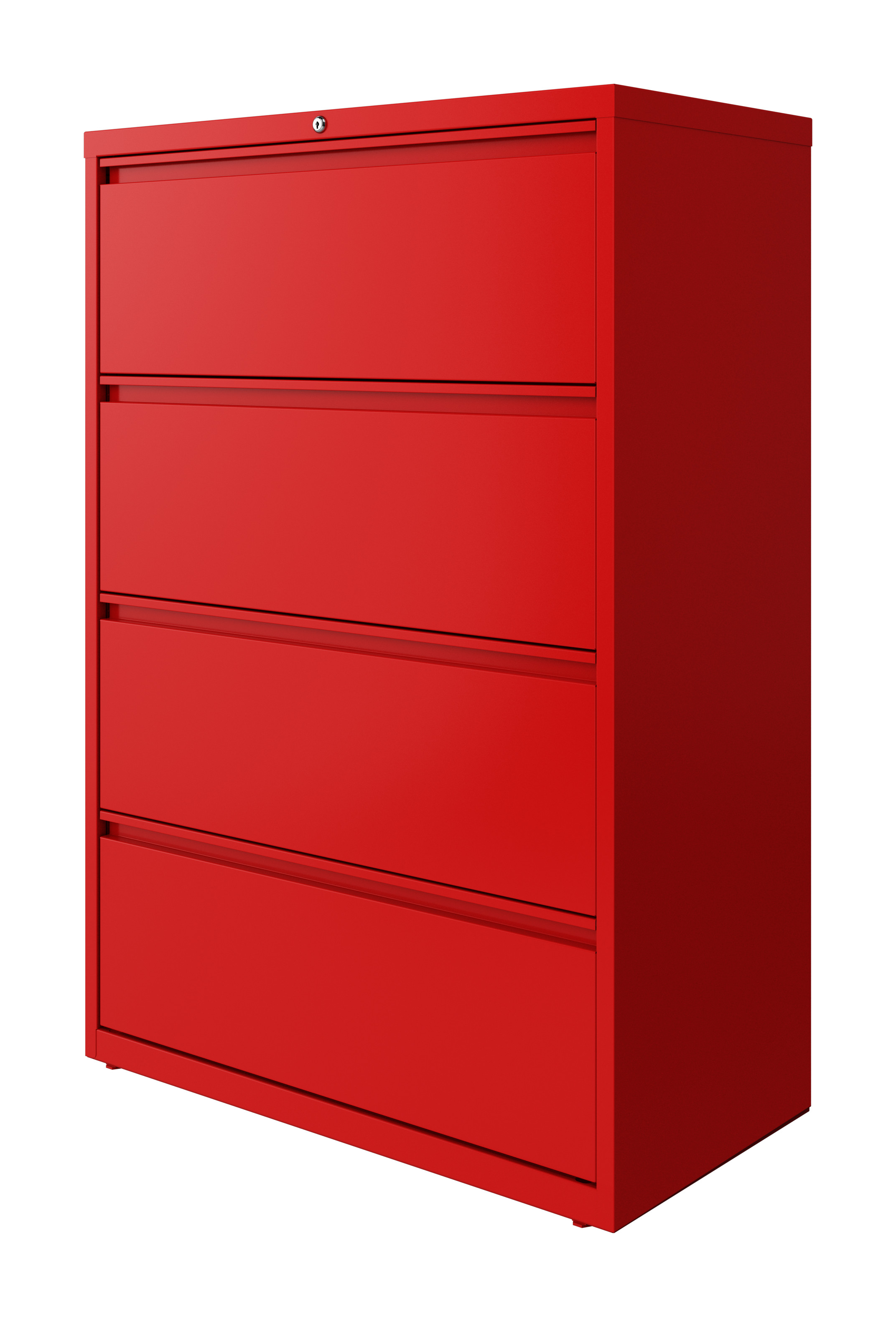 Hirsh 36 Inch Wide 4 Drawer Metal Lateral File Cabinet for Home and Office, Holds Letter, Legal and A4 Hanging Folders, Red - image 3 of 5