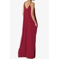 thumbnail image 4 of TheMogan Women's Casual V-Neck Draped Jersey Cami Long Maxi Dress W Pocket Summer Beach Burgundy M, 4 of 6