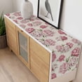 thumbnail image 4 of Pink Floral Table Runner - 48 Inch Long, Kitchen Dining Table Runner Dresser Scarves, Spring Summer Vintage Flower Leaf Farmhouse Decor for Coffee Tables Wedding Party Banquet, 4 of 8
