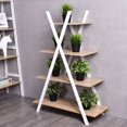 thumbnail image 2 of Costway Bookshelf Shelves X-Shape 4 Tier Ladder Storage Bookcase Display Home Office, 2 of 7