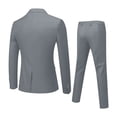 thumbnail image 5 of yuCgh Men's Slim Fit One-Button Three-Piece Suit Set, Formal Business Blazer, Vest, and Trousers for Wedding, Party, and Office Occasions,Gray S, 5 of 6