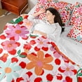 thumbnail image 4 of Manfei Colorful Flowers Twin Bedding Sets 7-Piece for Teens Adults,Red Polka Dots Bedding Comforter Set Microfiber,Chic Floral Blossoms Breathable Sheet Sets,Lightweight Room Decor,Reversible, 4 of 8