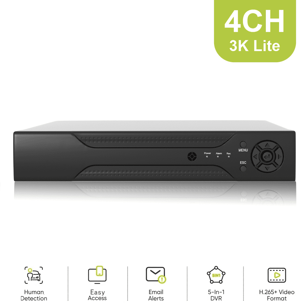 MAISI 3K Lite 8CH Digital Video Recorder H.265+ Hybrid 5-in-1 DVR with AI Human/Vehicle Detection Remote Access for Surveillance Camera Home Business