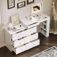 thumbnail image 4 of Harper & Bright Designs Large Vanity Desk with Mirror and Lights , Makeup Vanity Table with Flip-Top Tabletop and Drawers , Dressing Table with Compartments and Shelves for Bedroom , White, 4 of 18