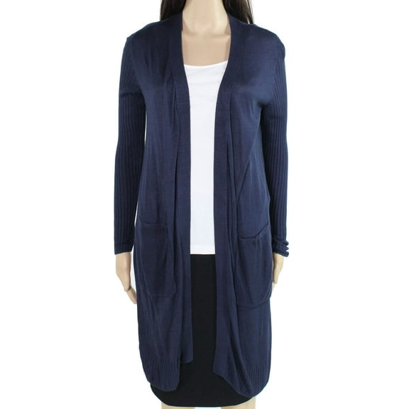INC International Concepts Womens Ribbed Duster Cardigan Deep Twilight S