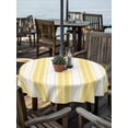 thumbnail image 2 of Outdoor Tablecloth with Umbrella Hole for Patio/Picnic/Party/Camping, Yellow Striped Waterproof Table Cloth Round Cover Washable, Modern Thin Line Vertical Stripes (Dia 60"), 2 of 9