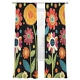 thumbnail image 2 of Spring Boho Sheer Curtains 108 Inches Long 2 Panels Colorful Flower Leaves Dots Plant Painting Light Filtering Semi Sheer Window Curtains Drapes for Bedroom Living Room 52"x108", 2 of 7
