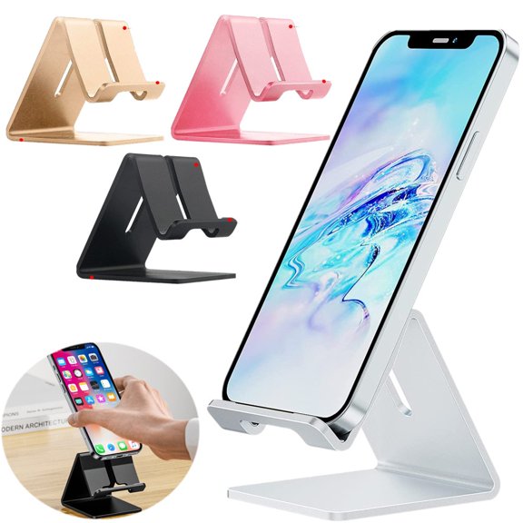 Universal Cell Phone Tablet Desktop Stand Desk Holder Mount Cradle Aluminium Rose Gold