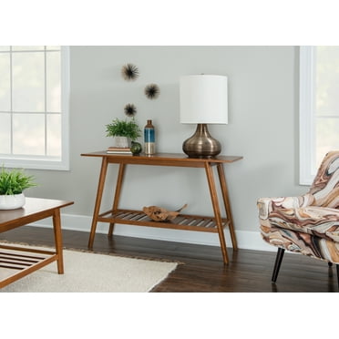 Linon Ashville Mid-Century Indoor Console Table, Walnut
