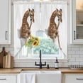 thumbnail image 3 of Swag Valance Curtains for Windows, Funny Giraffes Light Filtering Kitchen Curtains with Rod Pocket, Cute Art Fun Lovely Animals on Toilets Window Treatment Valances for Living Room, 36x45 - 2 PCS, 3 of 9