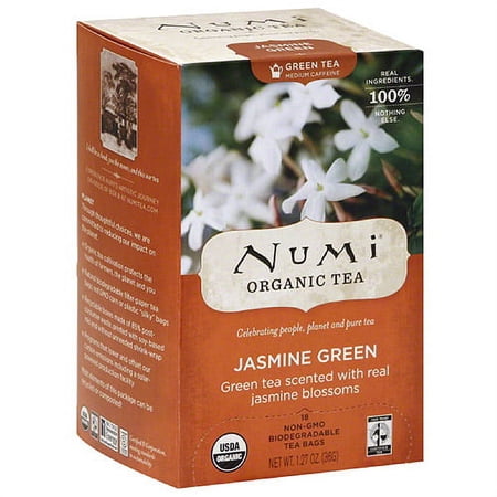 Numi Jasmine Green Tea Bags, 18 count, (Pack of 6)