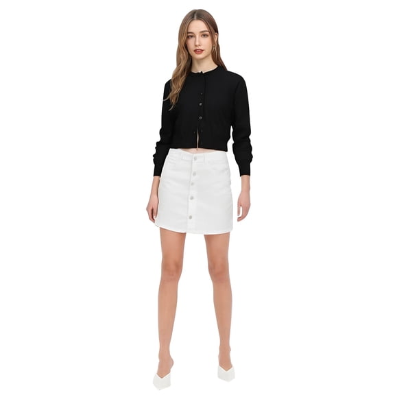 Kureaily Women's Casual Solid Color Wool Knit Cardigan Short Jacket Sweater Top Womens Lightweight Cardigan