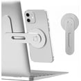 thumbnail image 1 of Magnetic Laptop Stand, Adjustable Side Phone Screen Holder for iPhone 14 Pro Max/iPhone 13/ iPhone 12, Foldable Laptop Extender, Silver, 1 of 5