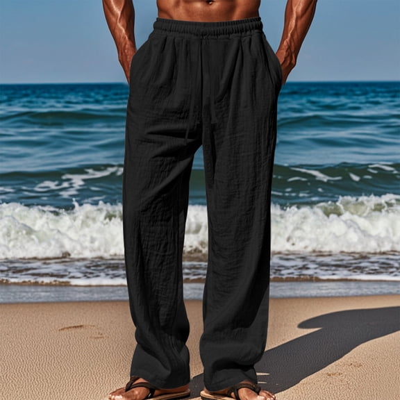 Njagoc3 Men's Drawstring Wide-Leg Jeans - Relaxed Casual & Everyday Wear