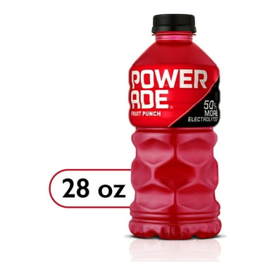 POWERADE Electrolyte Enhanced Fruit Punch Sport Drink, 28 fl oz, Bottle, Pack of 4