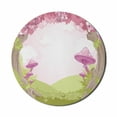 thumbnail image 1 of Mushroom Mouse Pad for Computers, Cherry Blossom Trees Fairytale Land Forest Surreal Fantasy Wonderland Image, Round Non-Slip Thick Rubber Modern Mousepad, 8" Round, Green Pink Brown, by Ambesonne, 1 of 2