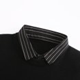 thumbnail image 4 of Vedolay Sweaters for Big Men Long Sleeve Pullover Striped Plus Size Knitted Sweaters Tops Black,M, 4 of 4
