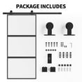 thumbnail image 6 of ZAFLY 30" x 84" Minimalist Style Metal Barn Door, Track Sliding Door with Hardware Components, Silent Barn Door with Frosted Tempered Glass, Easy to Install, 6 of 8