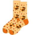 thumbnail image 4 of Thanksgiving Socks for Women Men Colorful Fall Designs Pumpkins Turkeys Leaf Pattern Cotton Middle Tube Socks Hosiery, 4 of 8