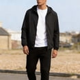 thumbnail image 4 of Men's UPF 50+ Sun Protection Hooded Shirt with Integrated Face Cover Long Sleeve Lightweight Rash Guard Shirts Going Out Tops Casual Blouses 2026 Summer Vacation Beach Outfits, 4 of 9