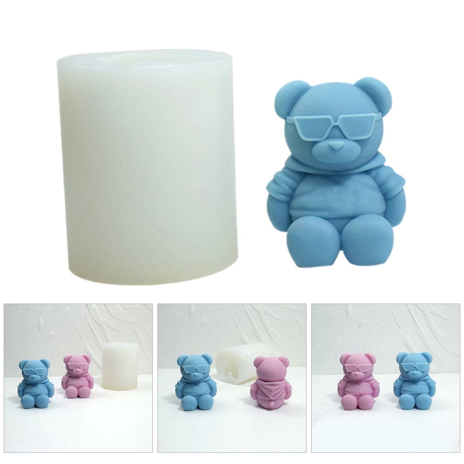 Bear Shaped Silicone Molds for Soap Table Ornaments Gypsum Decorations, Epoxy Resin Silicone Molds