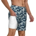 thumbnail image 3 of Goofa A Japanese Great Wave Printed Men's Swim Trunks Board Shorts Quick Dry Mens Swimming Trunks with Compression Liner,Breathable Fit Hawaii Beach Shorts-Small, 3 of 9