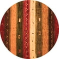 thumbnail image 1 of Ahgly Company Indoor Round Abstract Orange Contemporary Area Rugs, 7' Round, 1 of 1