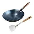 thumbnail image 2 of Rongfmy Wok Pan Cooking Wok Universal with Wooden Handle Gas Traditional Chinese Wok 38cm, 2 of 9