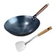 thumbnail image 2 of Wok chino, sartén de hierro forjado manual, sin revestimiento, con revestimiento antiadherente, sartén para cocinar 38 centímetros, 2 of 9