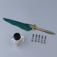 thumbnail image 4 of Abbracc Vintage Quill Pen With Real Feather,Ink Bottle, 5 Stainless Steel Nibs Turquoise, 4 of 9