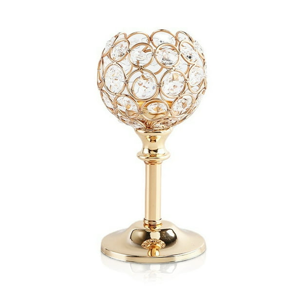 TureClos Rhinestone Candle Holder Table Dining Room Desktop Crystal