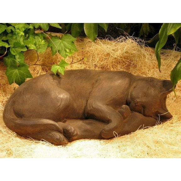 sleeping cat garden statue