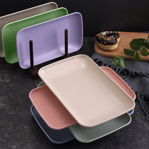 Queroig Serving Plate Food Grade Stackable Plastic Nordic Style Table Snack Serving Plate Dessert Tray Home Supplies