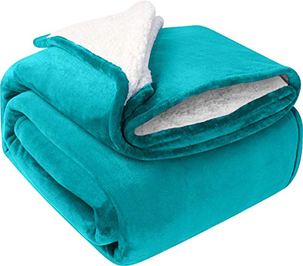 Utopia Bedding Sherpa Bed Blanket Queen Size Turquoise 480GSM Plush