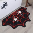 thumbnail image 4 of Gothic Rug Spider Web Indoor Halloween Rug 15.8"x23.6", Plush Gothic Cute Fun Halloween Bathroom Rugs Non Slip Kitchen Mat, Halloween Throw Area Rugs for Front Door Indoor Doormat, 4 of 6