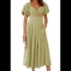 thumbnail image 3 of Vestido Bohemio de Verano para Mujer, con Escote en V, Corta, Corte A y Bolsillo. Verde L, 3 of 10