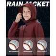 thumbnail image 3 of SOLOCOTE Boys Rain Jacket Lightweight Waterproof Raincoat Hooded Cotton Lined Long Windbreaker, 3 of 8