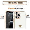 thumbnail image 3 of Funda para iPhone 12 Pro Max para mujer y niña, diseño de corazón de amor, lujosa, con brillo, suave, con protección para cámara elevada, de silicona a prueba de golpes, color blanco, 3 of 8