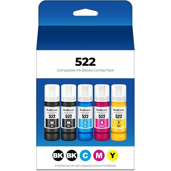 z 522 Ink Refill Bottles ET-2800 ET-4800 ET-2400 ET-2803 T522 Ink Refill Bottles Compatible for 2800 ET 2800 ET 4800 ET 2400 ET2800 ET4800 ET2400 ET2803 ET-2720 ET-4700 ET-4810 ET-2840 Printer