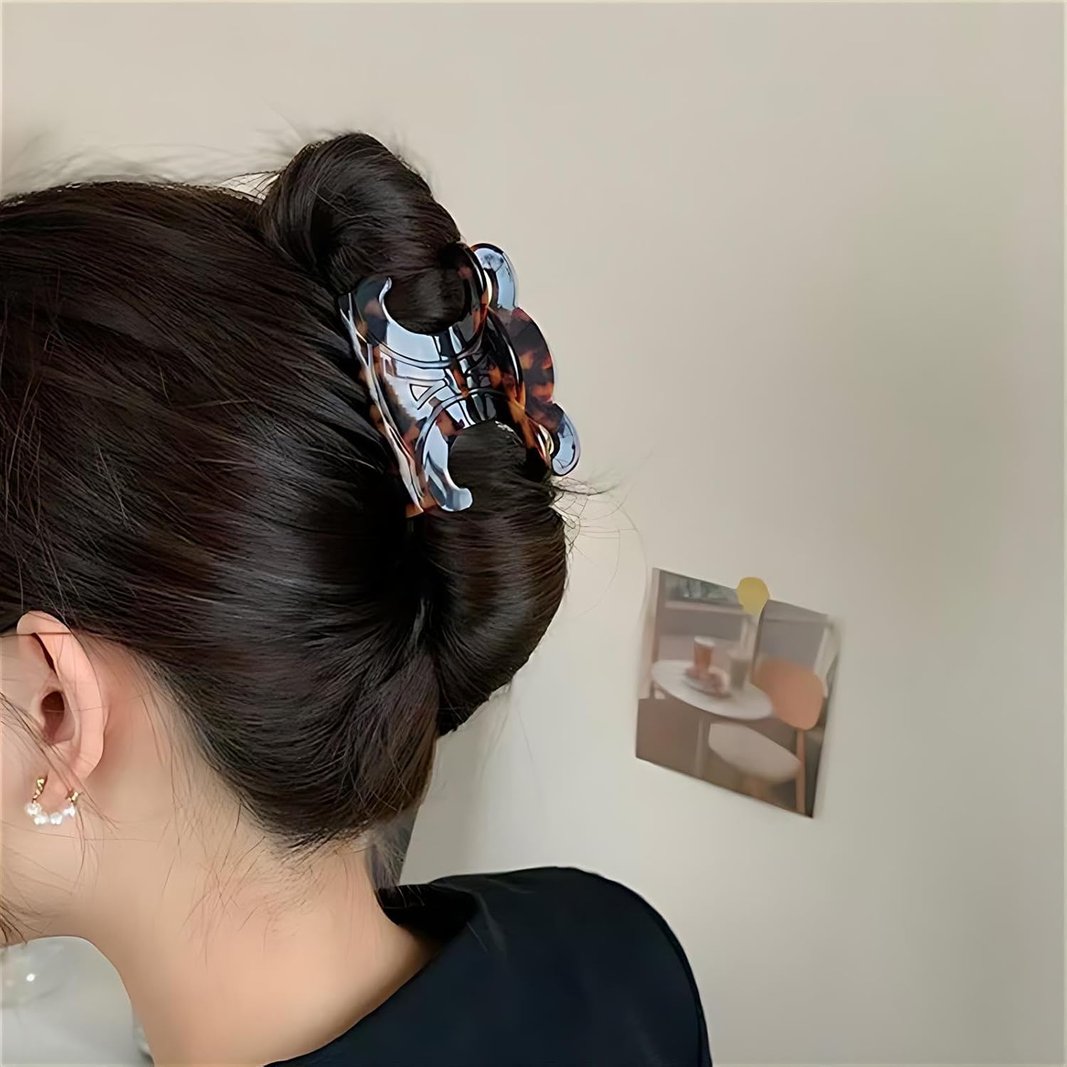 RRDYZLA durable acetate butterfly hair clips, 4 Pack. Medium Size Acetate Hair Claw Clips with Secure Hold,Perfect for Updos(2.76 x 1.66 in)