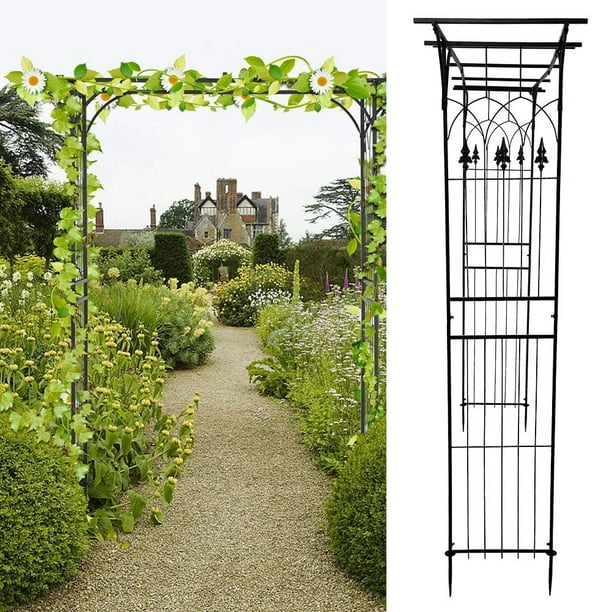 Fdit Gardening Decor Garden Arch Iron Frame Stand Trellis For Rose Vines Plant Climbing Walkway Com Fdit Gardening Decor Garden Arch Iron, How To Put Up A Metal Garden Arch